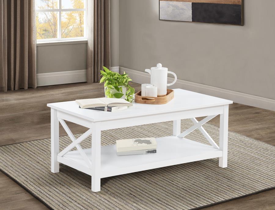 Home & Sleep Outlet - Skyview 44-inch Rectangular Lift Top Coffee Table White