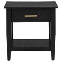 Lindenton 1-drawer Wood Occasional Side End Table Black
