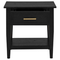 Lindenton 1-drawer Wood Occasional Side End Table Black
