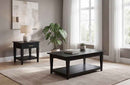 Lindenton 2-piece Wood Lift-Top Coffee and End Table Set Black
