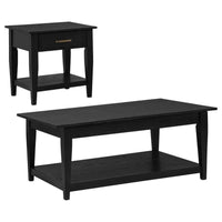 Lindenton 2-piece Wood Lift-Top Coffee and End Table Set Black