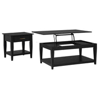 Lindenton 2-piece Wood Lift-Top Coffee and End Table Set Black