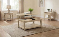 Lindenton 3-piece Wood Lift-Top Coffee and End Table Set Blonde