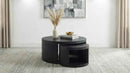 Sweeney 2-piece Round Wood Occasional Nesting Table Set Black