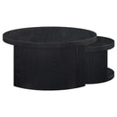 Sweeney 2-piece Round Wood Occasional Nesting Table Set Black