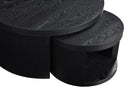 Sweeney 2-piece Round Wood Occasional Nesting Table Set Black