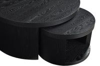 Sweeney 2-piece Round Wood Occasional Nesting Table Set Black