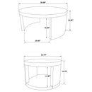 Sweeney 2-piece Round Wood Occasional Nesting Table Set Black