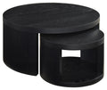Home & Sleep Outlet - Sweeney 2-piece Round Wood Occasional Nesting Table Set Black