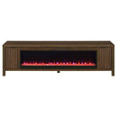 Carey 79-inch TV Stand Fireplace Media Console Dark Pine