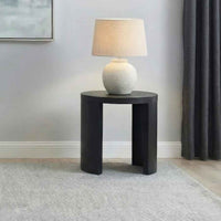 Sweeney 24-inch Round Wood Occasional Side End Table Black