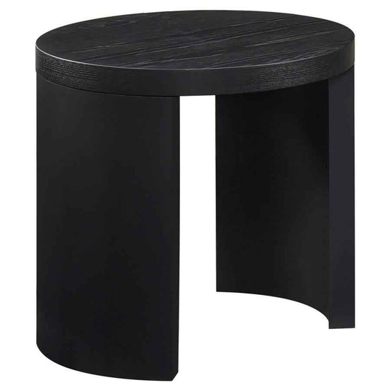 Sweeney 24-inch Round Wood Occasional Side End Table Black