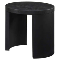 Sweeney 24-inch Round Wood Occasional Side End Table Black