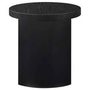 Sweeney 24-inch Round Wood Occasional Side End Table Black