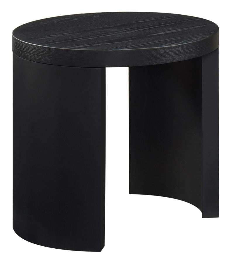 Home & Sleep Outlet - Sweeney 24-inch Round Wood Occasional Side End Table Black