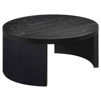 Sweeney 39-inch Round Wood Occasional Cocktail Coffee Table Black