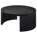 Sweeney 39-inch Round Wood Occasional Cocktail Coffee Table Black