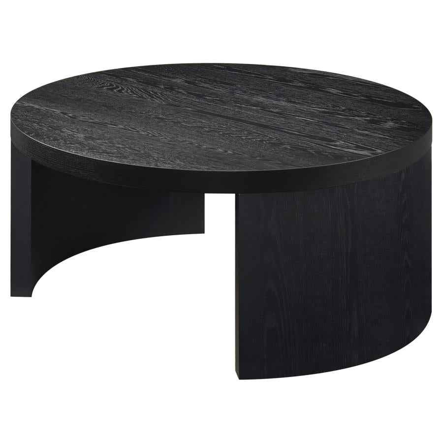 Sweeney 39-inch Round Wood Occasional Cocktail Coffee Table Black