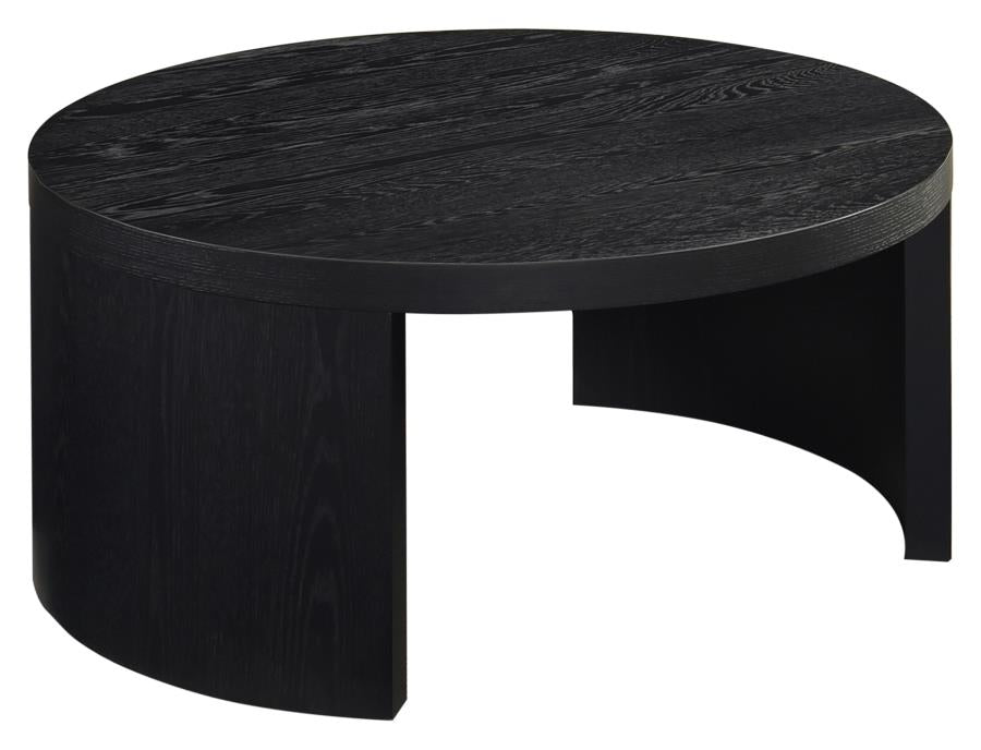 Home & Sleep Outlet - Sweeney 39-inch Round Wood Occasional Cocktail Coffee Table Black