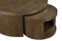 Sweeney 2-piece Round Wood Occasional Nesting Table Set Dark Walnut