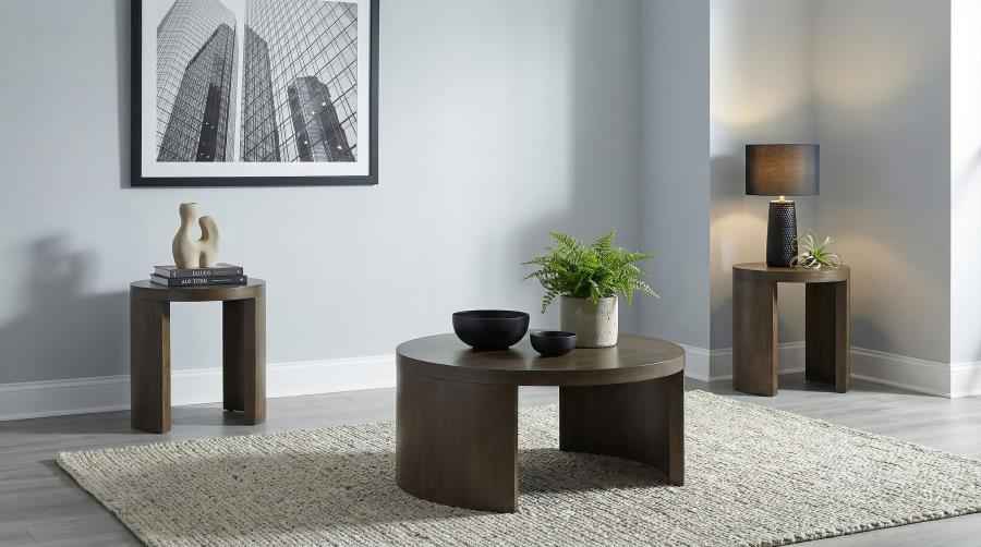 Sweeney 3-piece Coffee and End Occasional Table Set Dark Walnut