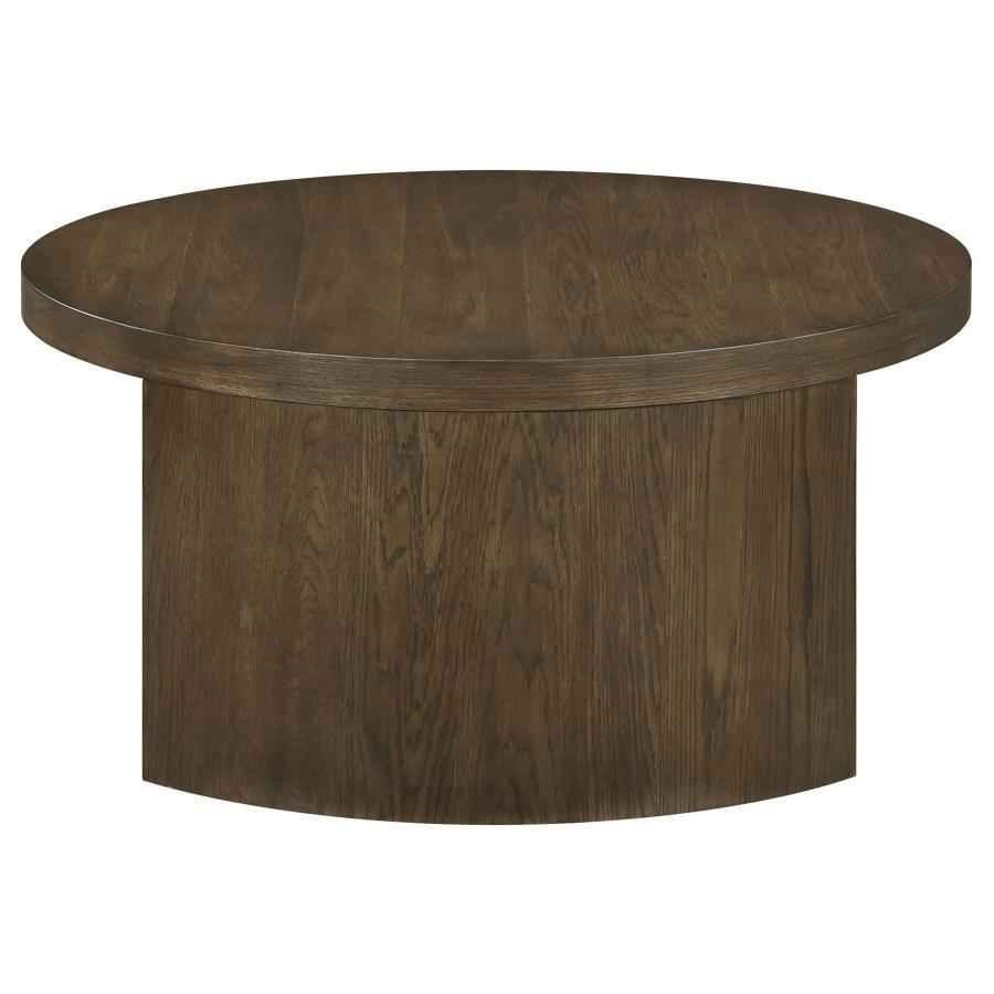 Sweeney 39-inch Round Wood Occasional Cocktail Coffee Table Dark Walnut