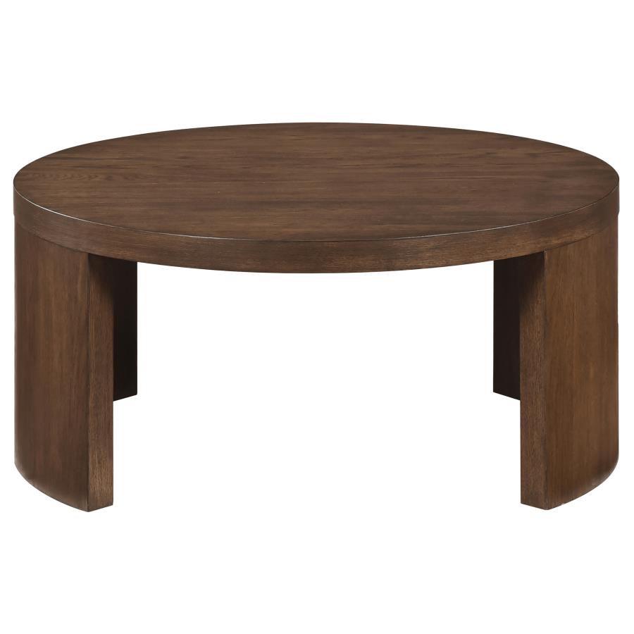Home & Sleep Outlet - Sweeney 39-inch Round Wood Occasional Cocktail Coffee Table Dark Walnut