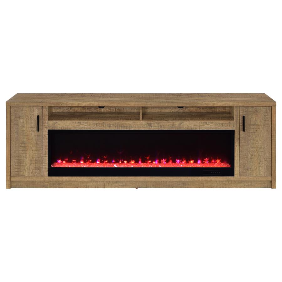 Eddy 79-inch 2-door TV Stand Fireplace Media Console Mango