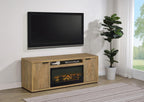 Fuller 60-inch 2-door TV Stand Fireplace Media Console Mango