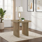Home & Sleep Outlet - Adina Square Wood Side End Table Distressed Light Brown