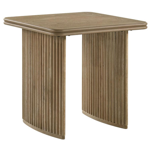 Home & Sleep Outlet - Adina Square Wood Side End Table Distressed Light Brown