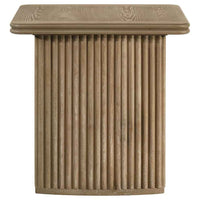 Adina Square Wood Side End Table Distressed Light Brown