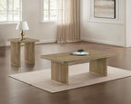 Home & Sleep Outlet - Adina 2-piece Wood Coffee Table Set Distressed Light Brown