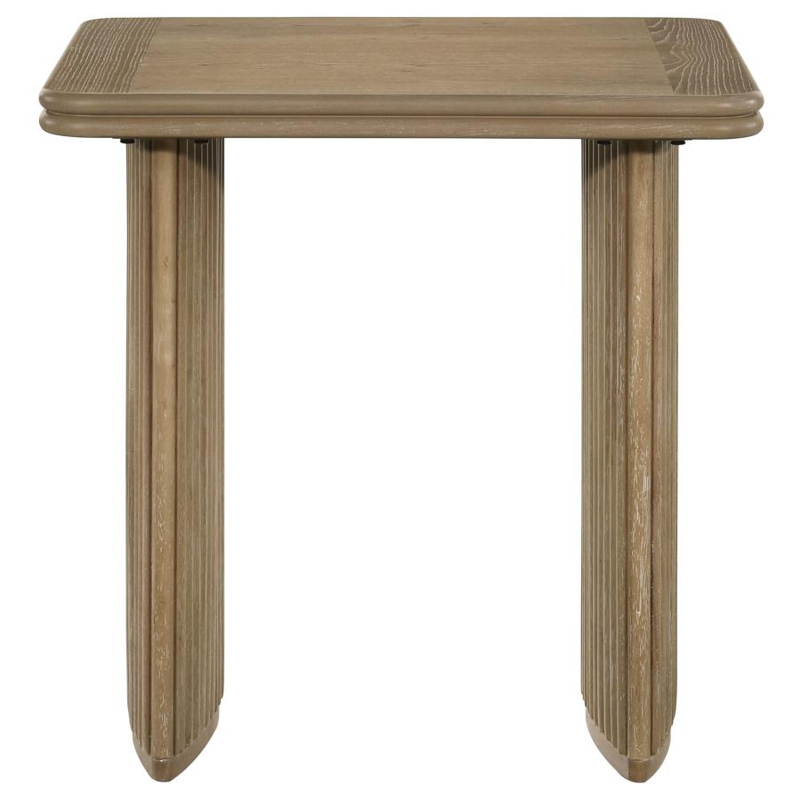 Home & Sleep Outlet - Adina 3-piece Wood Coffee Table Set Distressed Light Brown