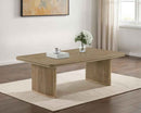 Adina Rectangular Wood Coffee Table Distressed Light Brown