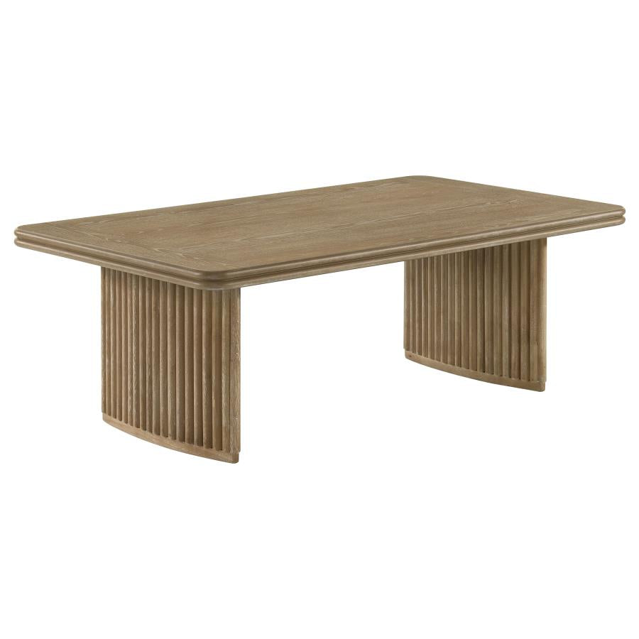 Home & Sleep Outlet - Adina Rectangular Wood Coffee Table Distressed Light Brown
