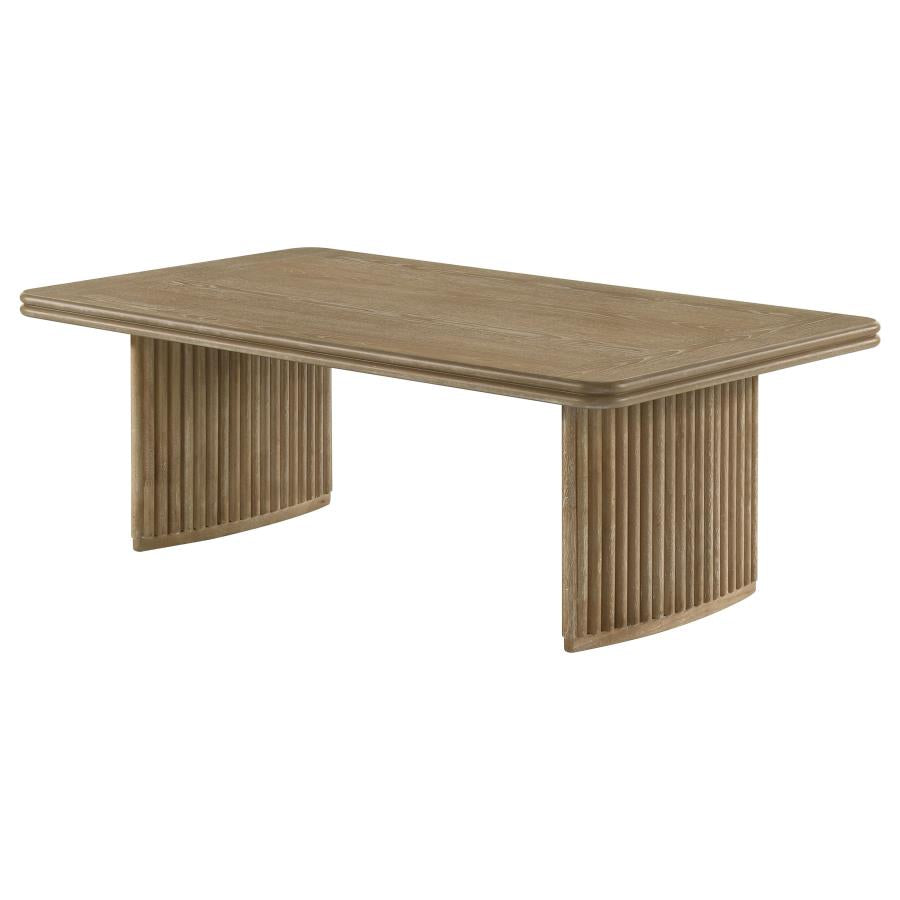 Home & Sleep Outlet - Adina Rectangular Wood Coffee Table Distressed Light Brown