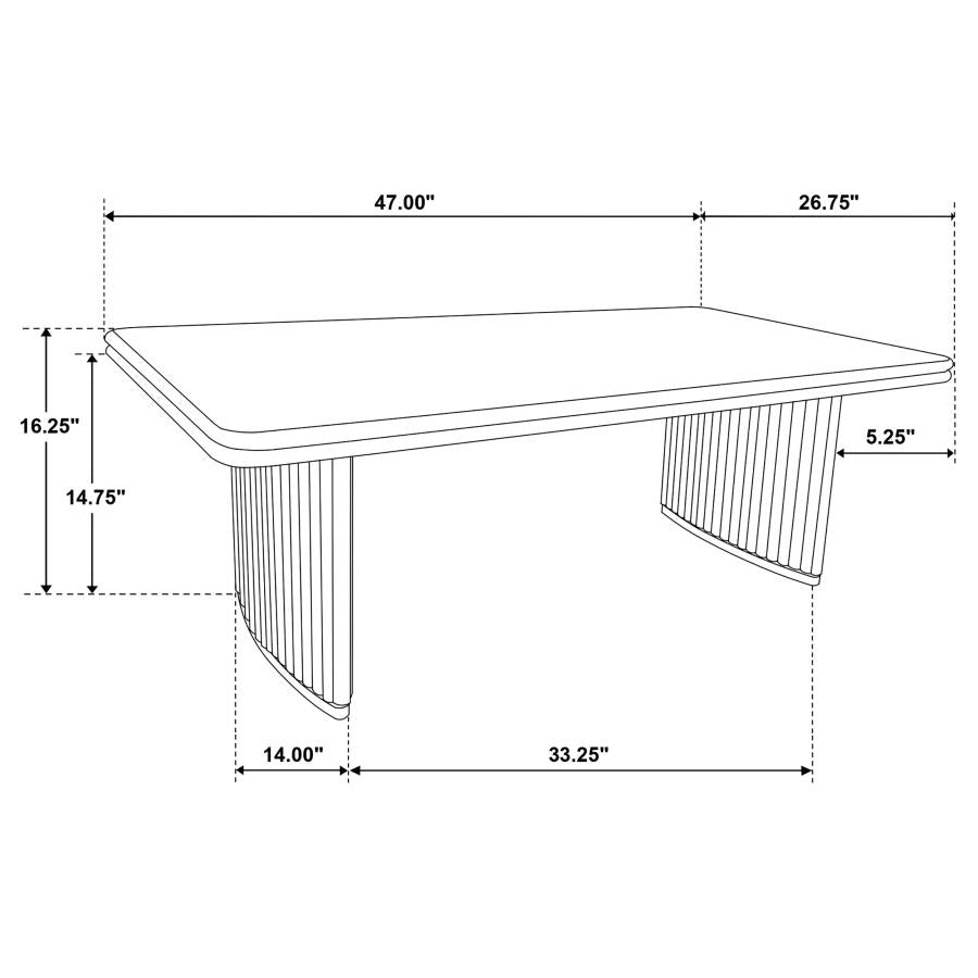Home & Sleep Outlet - Adina Rectangular Wood Coffee Table Distressed Light Brown