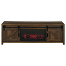 Enfield 71-inch TV Stand Fireplace Media Console Dark Pine