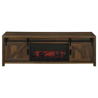 Enfield 71-inch TV Stand Fireplace Media Console Dark Pine
