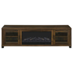 Havering 71-inch TV Stand Fireplace Media Console Dark Pine