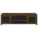 Havering 71-inch TV Stand Fireplace Media Console Dark Pine