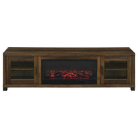 Havering 71-inch TV Stand Fireplace Media Console Dark Pine