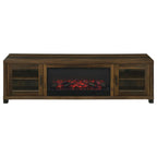 Havering 71-inch TV Stand Fireplace Media Console Dark Pine