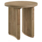 Home & Sleep Outlet - Adina Round Wood Side End Table Distressed Light Brown