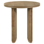 Home & Sleep Outlet - Adina Round Wood Side End Table Distressed Light Brown