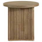 Home & Sleep Outlet - Adina Round Wood Side End Table Distressed Light Brown