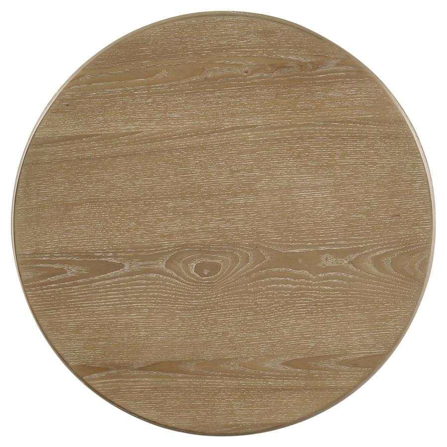 Home & Sleep Outlet - Adina Round Wood Side End Table Distressed Light Brown