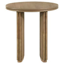Adina 2-piece Round Coffee Table Set Distressed Light Brown