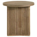 Adina 2-piece Round Coffee Table Set Distressed Light Brown